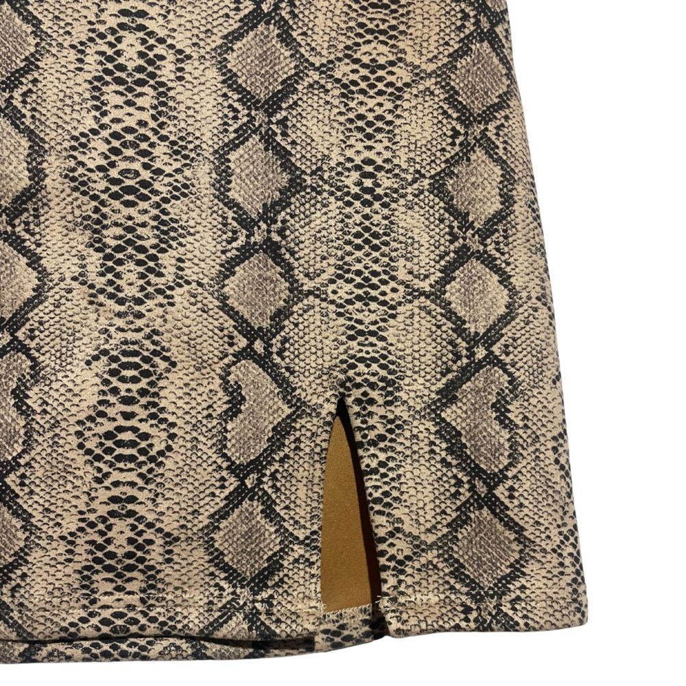 Y2k Snakeskin Print Vented Mini Skirt Large - Picture 4 of 8